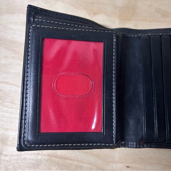 Dooney & Bourke Wallet Tri-fold Compact, Black Leather w/Contrast Stitch VTG EUC - Picture 10 of 16